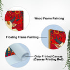 Floral Cow & Calf Canvas Wall Painting | Sacred Indian Décor