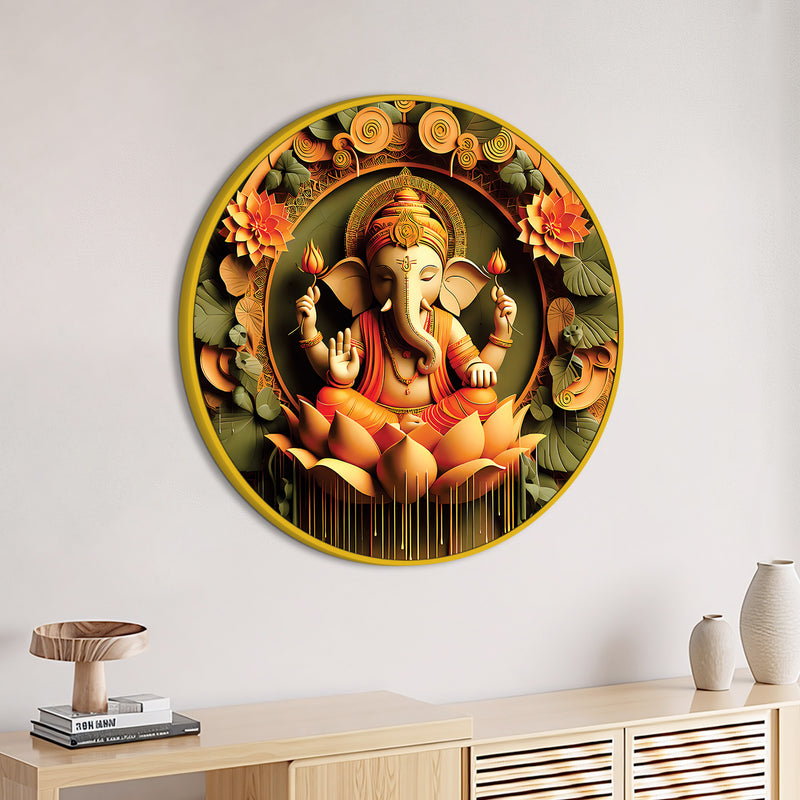 Floral Divine Ganesha Painting
