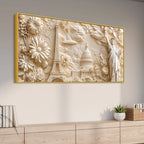 Floral Eiffel Tower Capitol & Statue of Liberty 3D Canvas Wall Painting