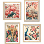 Floral Indian Palace Wall Art Frame Set of 4