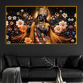 Floral Krishna Crystal Glass Wall Painting for Luxury Décor