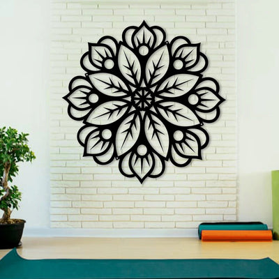 Floral Mandala Pattern Metal Art Wall Hanging Decor