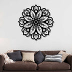 Floral Mandala Pattern Metal Art Wall Hanging Decor