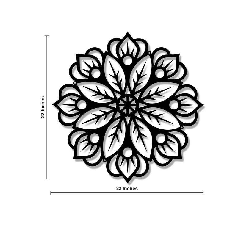 Floral Mandala Pattern Metal Art Wall Hanging Decor