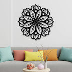 Floral Mandala Pattern Metal Art Wall Hanging Decor
