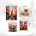 Floral & Paris Wall Frame Set of Four