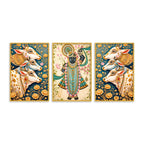 Floral Shrinath Ji Wall Decor Canvas Painting Set of Three