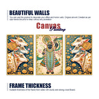 Floral Shrinath Ji Wall Decor Canvas Painting Set of Three