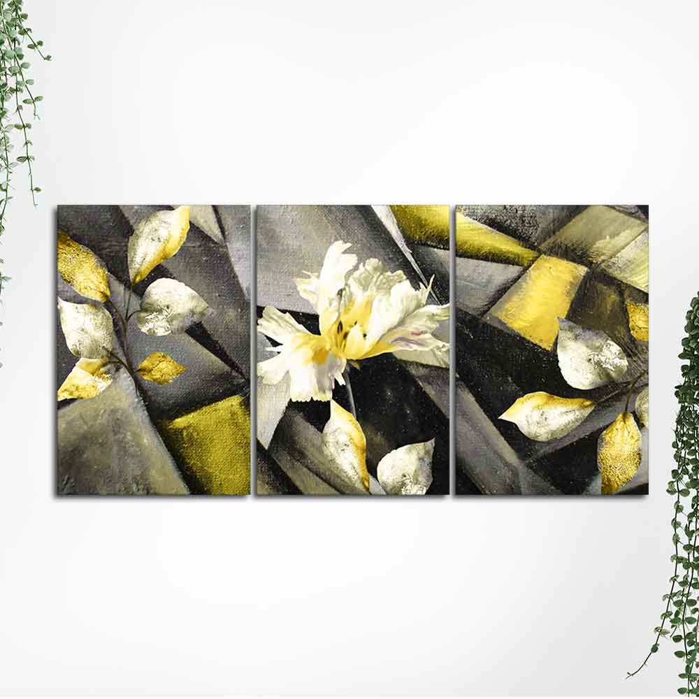 Flower Canvas Wall Painting Abstract Art 3 Pieces