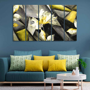 Flower Canvas Wall Painting Abstract Art Five Pieces