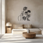 Flower Women Minimalist Line Metal Art Wall Decor