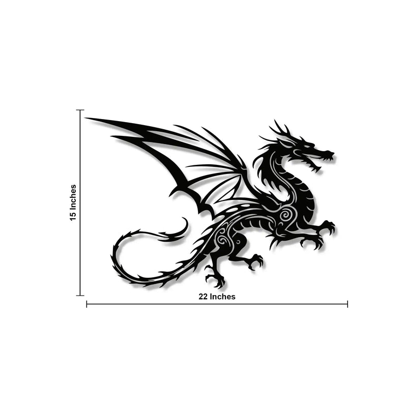 Flying Dragon Art Pattern Metal Art Wall Decor