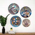 Folk Art Ethnic Animal Art Premium Wall Plates Painting Set of Four