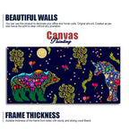 Folk Art Night Bears Canvas Wall Painting