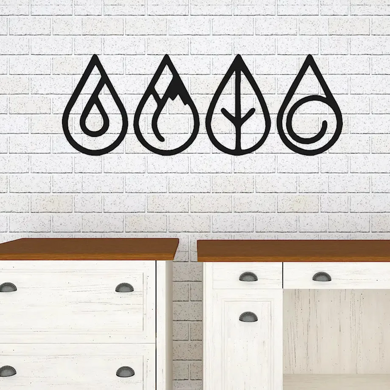 Four Elements Design Silhouette Metal Art Wall Decor