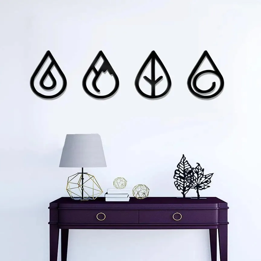 Four Elements Design Silhouette Metal Art Wall Decor