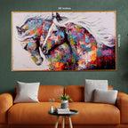 Freedom's Dance of Horse Hand Painted Wall Painting with Floating Frame