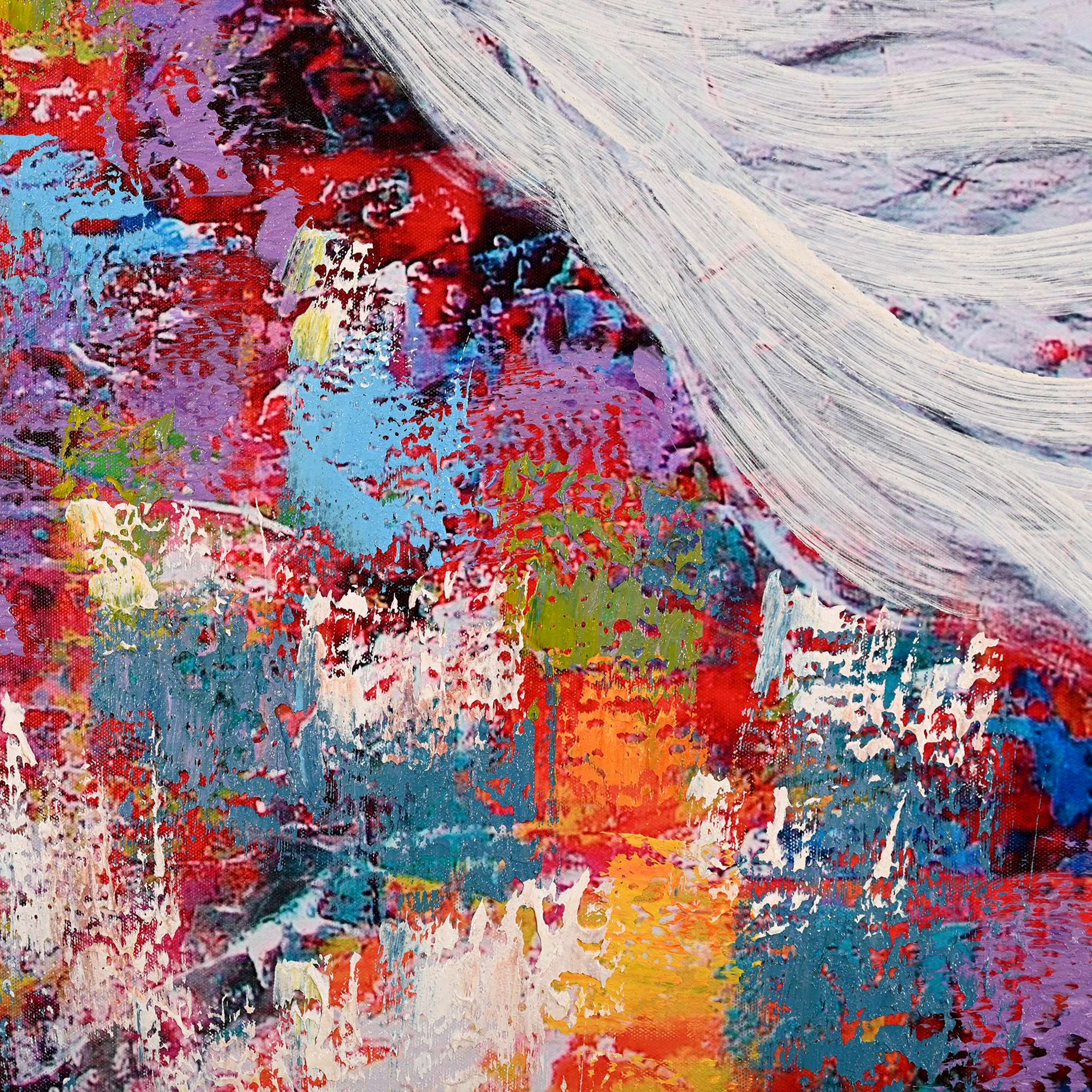 Freedom's Dance of Horse Hand Painted Wall Painting with Floating Frame