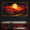 Full Moon Night Crystal Glass Painting for Wall Décor