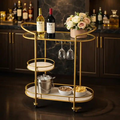 functional-gold-bar-trolley-with-curved-frame-design