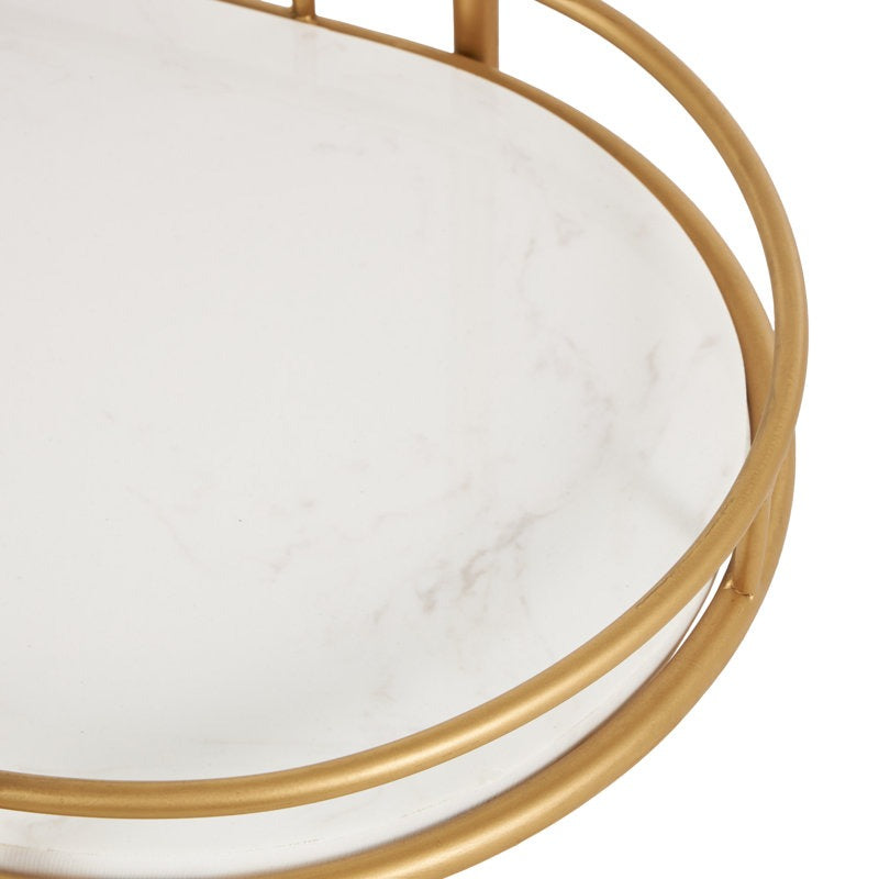 Functional Gold Bar Trolley with Curved Frame Design