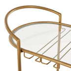 Functional Gold Bar Trolley with Curved Frame Design