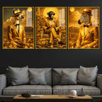 Funny Animal Acrylic Floating Wall Painting Set of 3