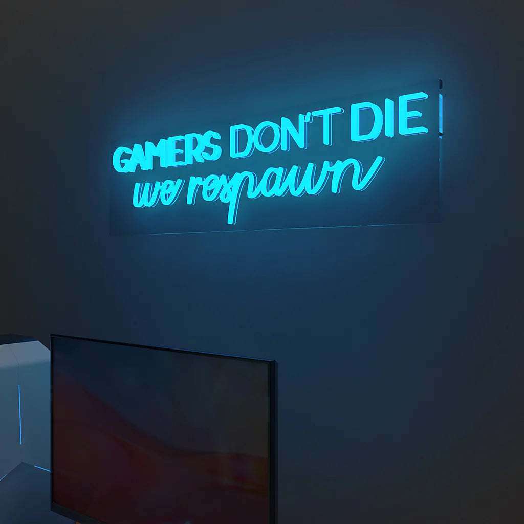 Gamers Don't Die Text Neon LED Light