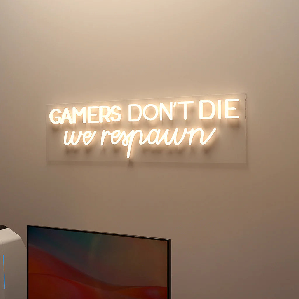 Gamers Don't Die Text Neon LED Light