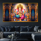 Ganesh Ji Crystal Glass Wall Painting for Festival Home Decor
