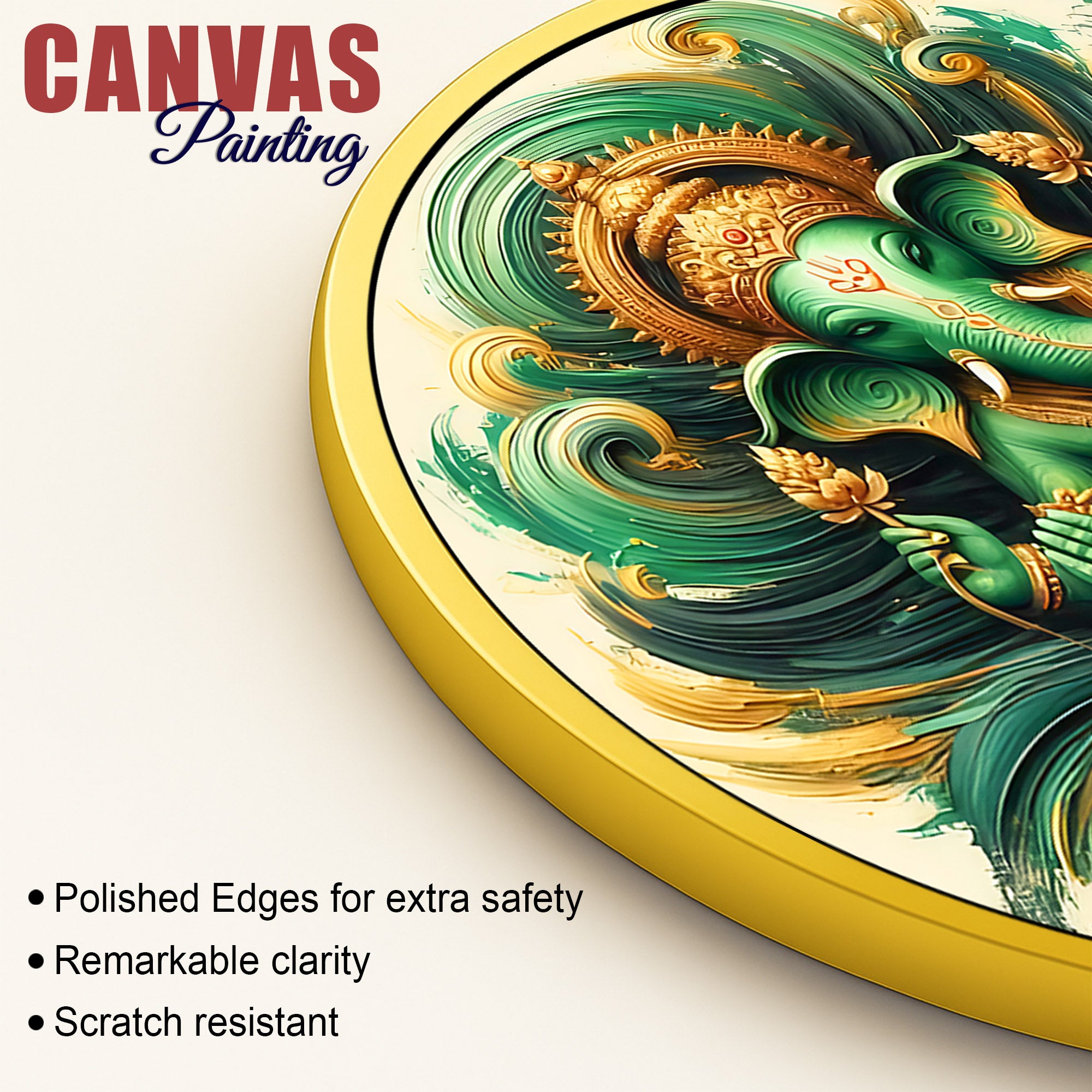 Ganesha Round Spiritual Wall Décor Painting