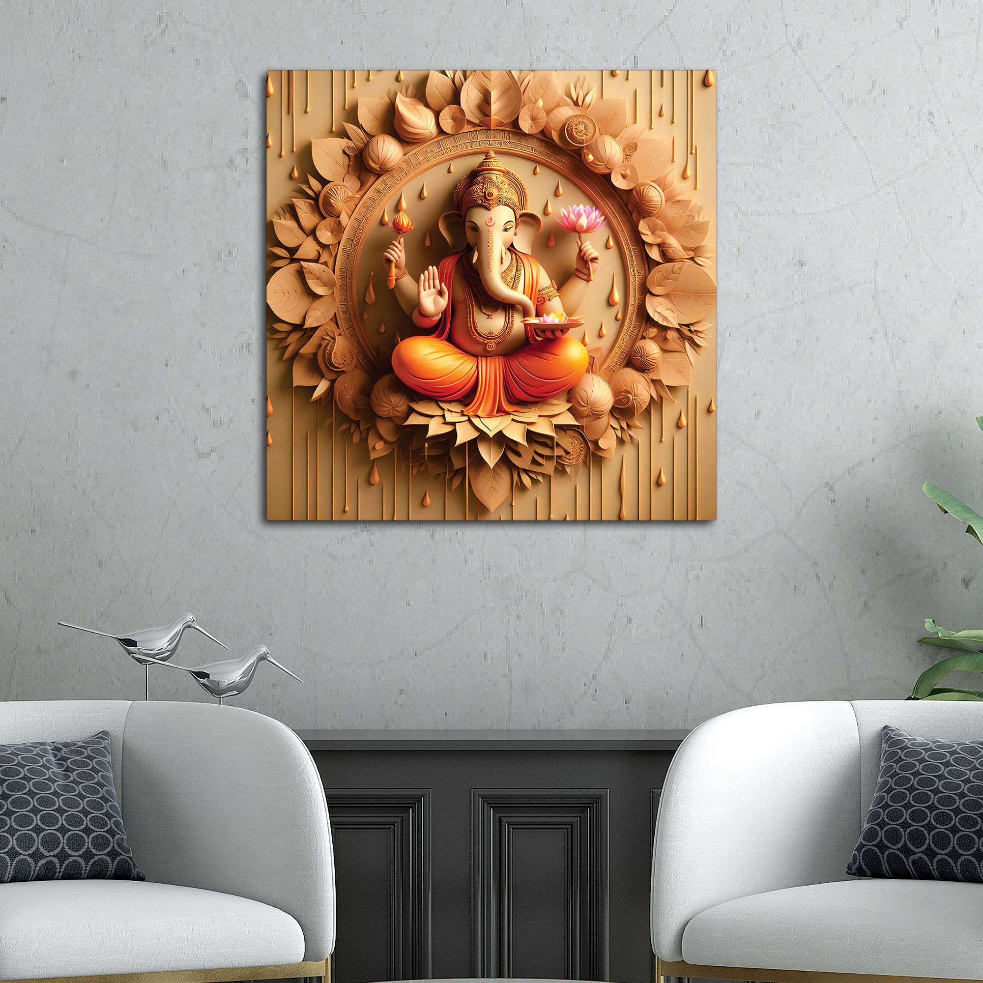 Ganesha Wall Painting for Modern Home Interiors