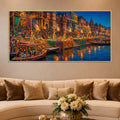Ganga Aarti Festival Canvas Painting for Home and Office Wall Decor