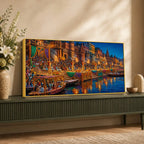 Ganga Aarti Festival Canvas Painting for Home and Office Wall Decor