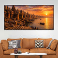 Ganga River and Temple Ghats Canvas Wall Art Painting