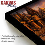 Ganga River and Temple Ghats Canvas Wall Art Painting
