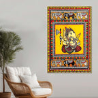 Ganpati Bappa Canvas Wall Painting | Indian Traditional Folk Art Home Decor