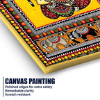 Ganpati Bappa Canvas Wall Painting | Indian Traditional Folk Art Home Decor