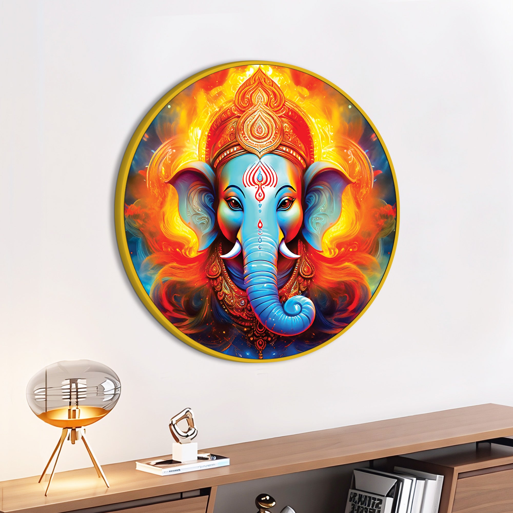 Ganpati Bappa Round Painting