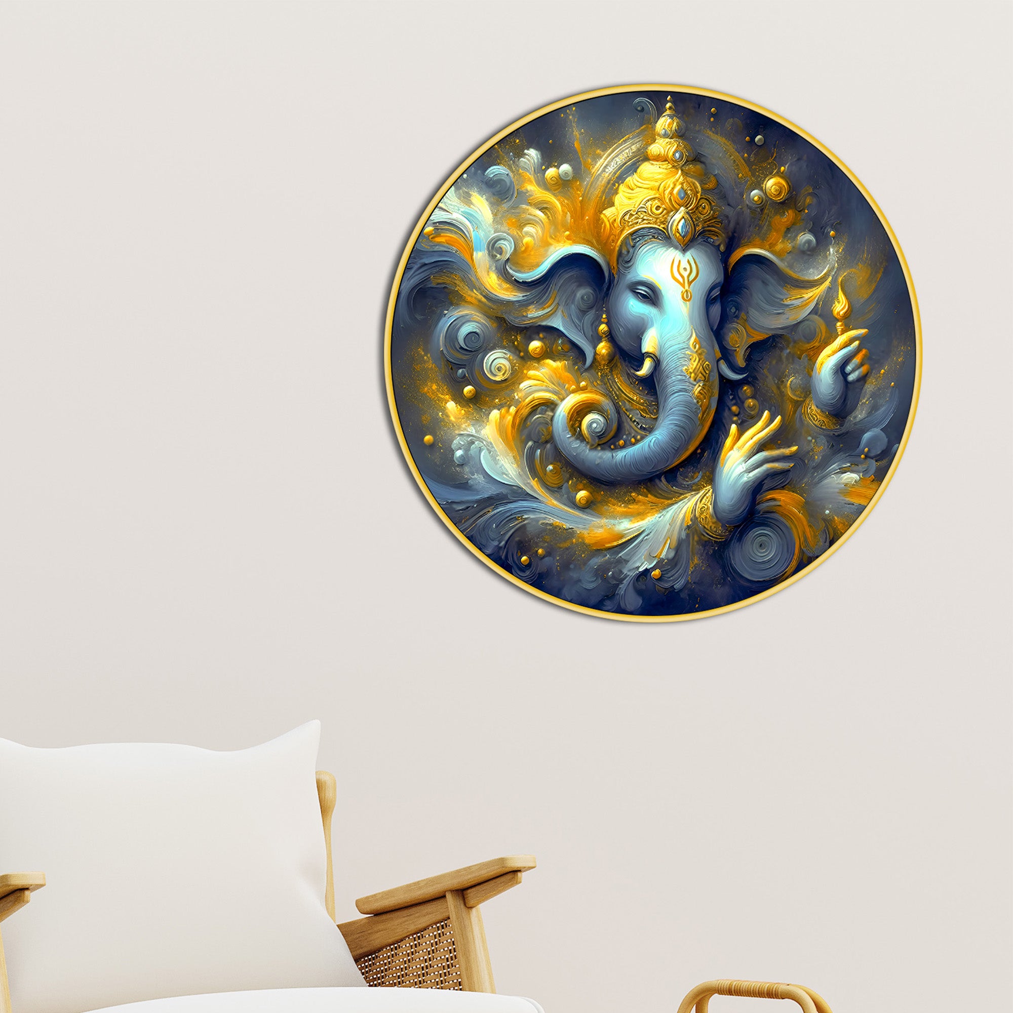 ganpati-bappa-round-spiritual-canvas-artwork-painting