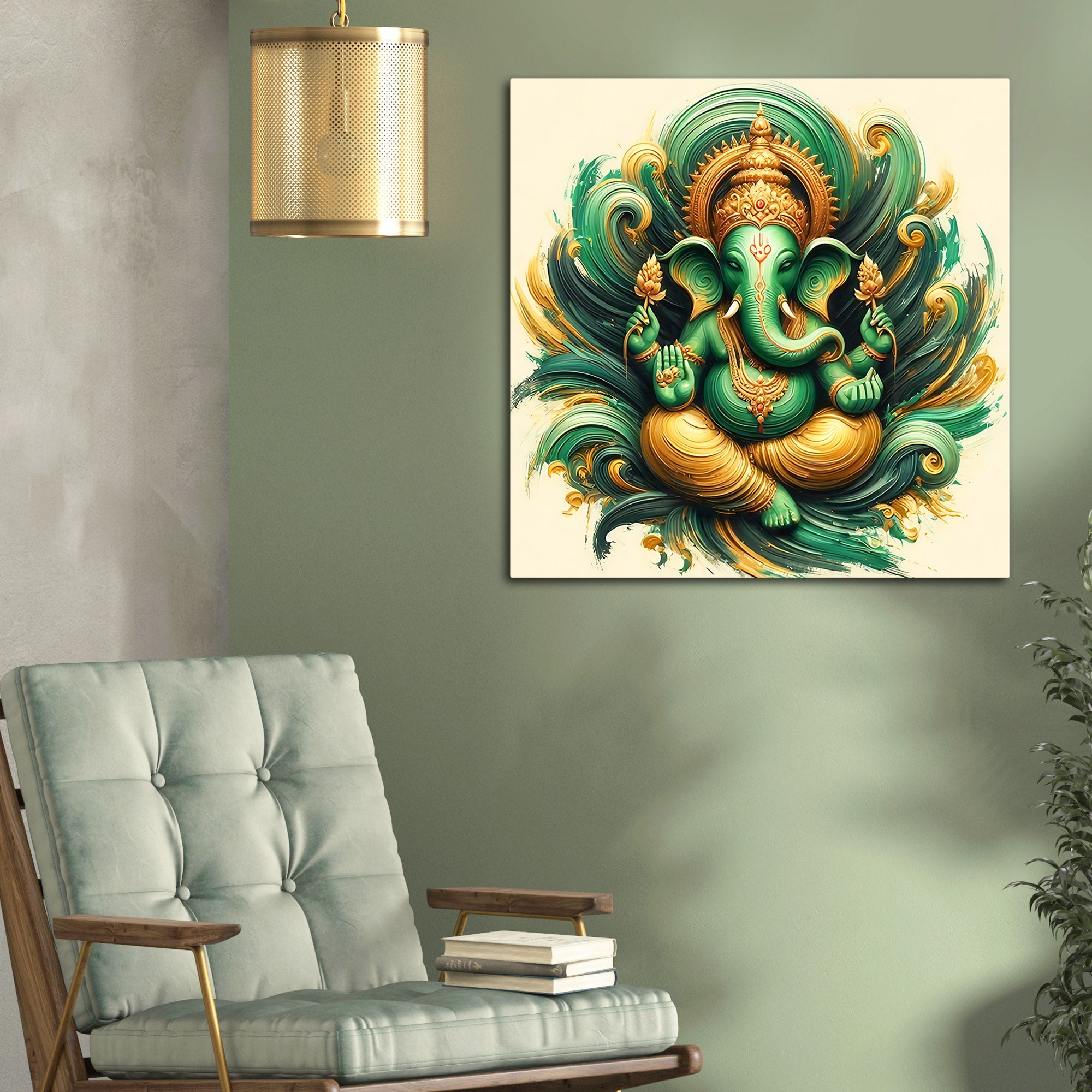 Ganpati Bappa Spiritual Wall Painting