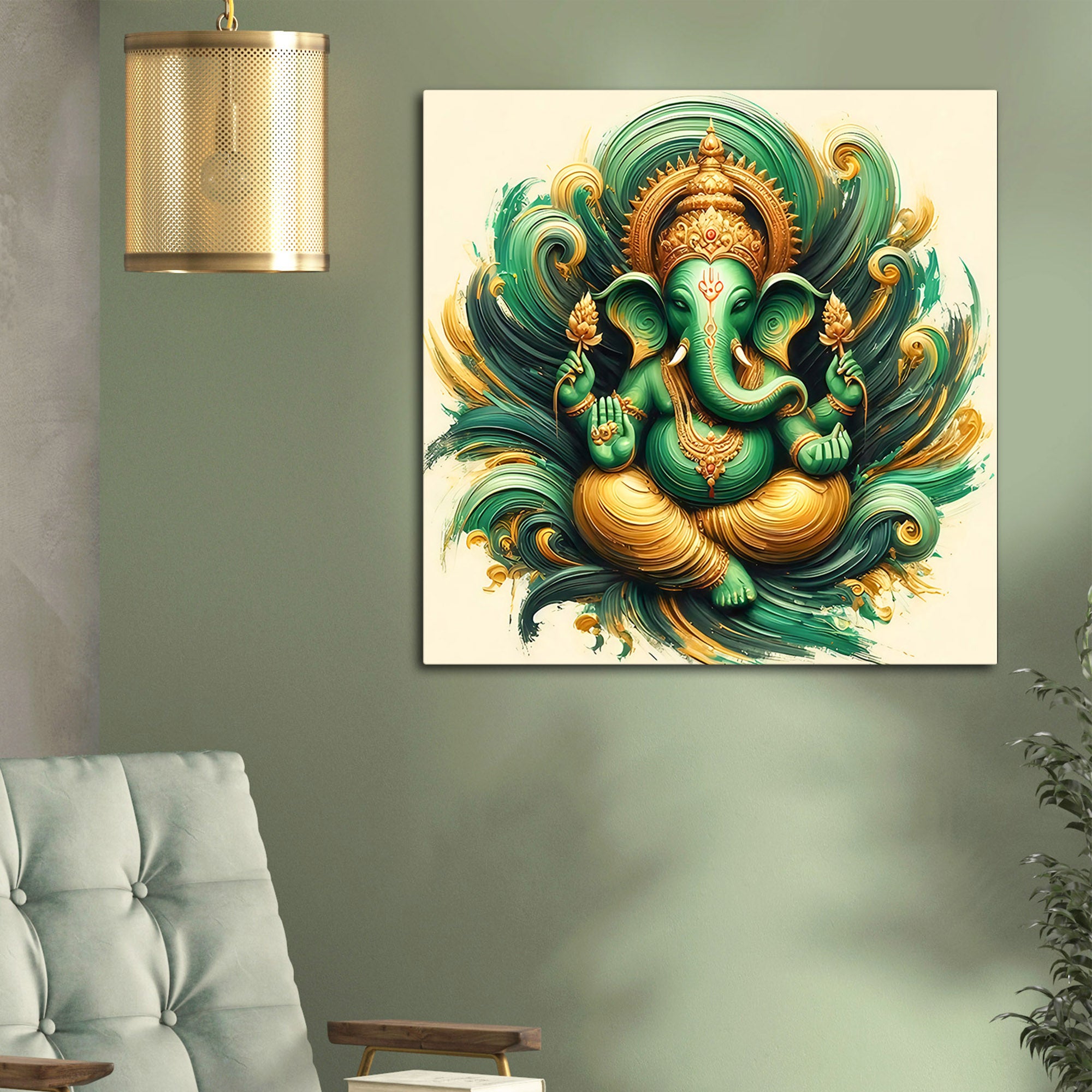 Ganpati Bappa Spiritual Wall Painting