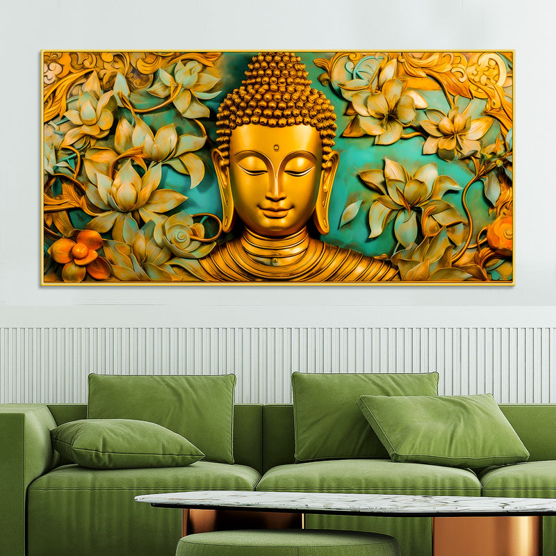 Gautam Buddha Canvas Wall Painting for Peaceful Home Spaces