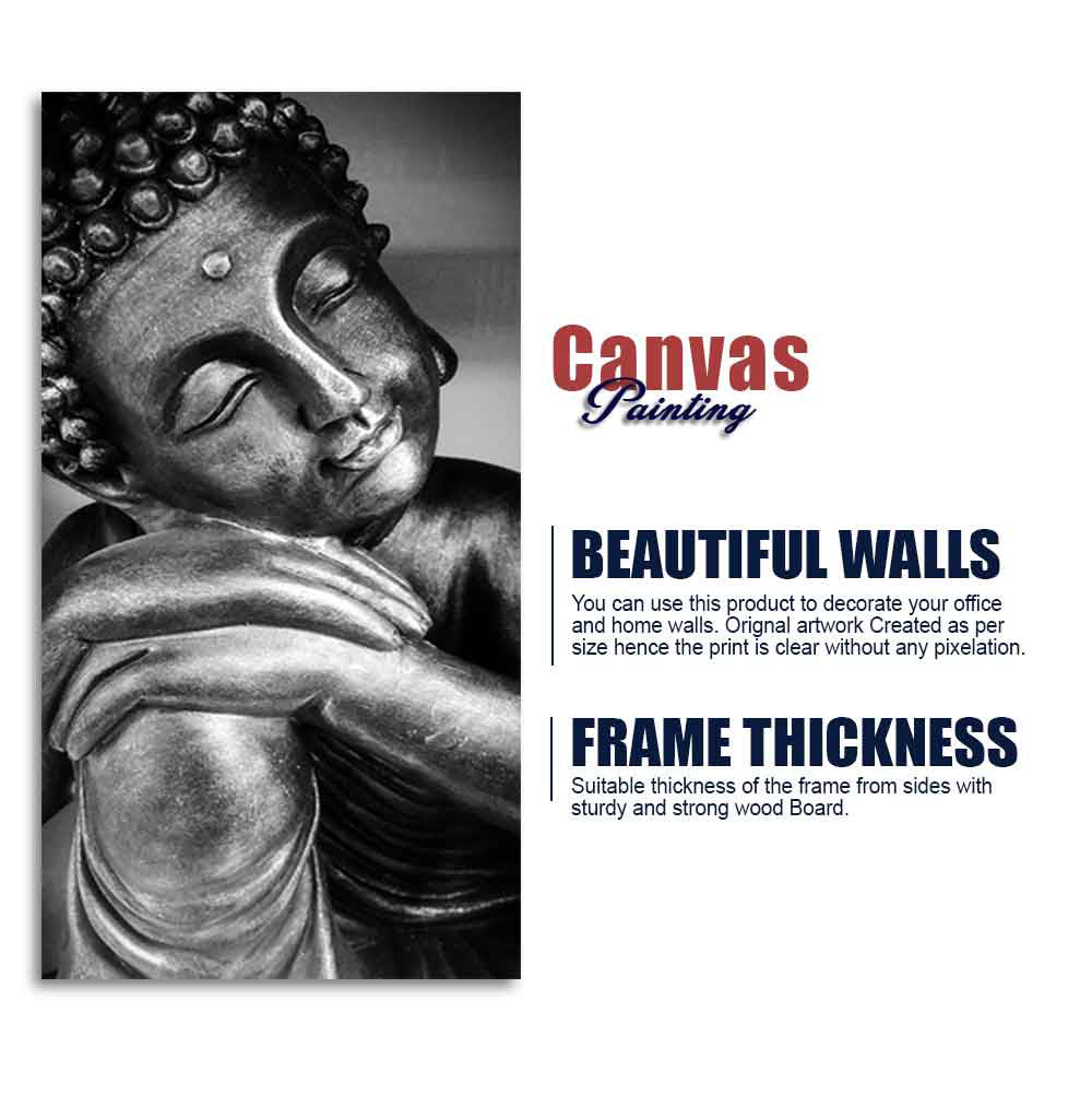 Gautam Buddha Sculpture Canvas Wall Painting