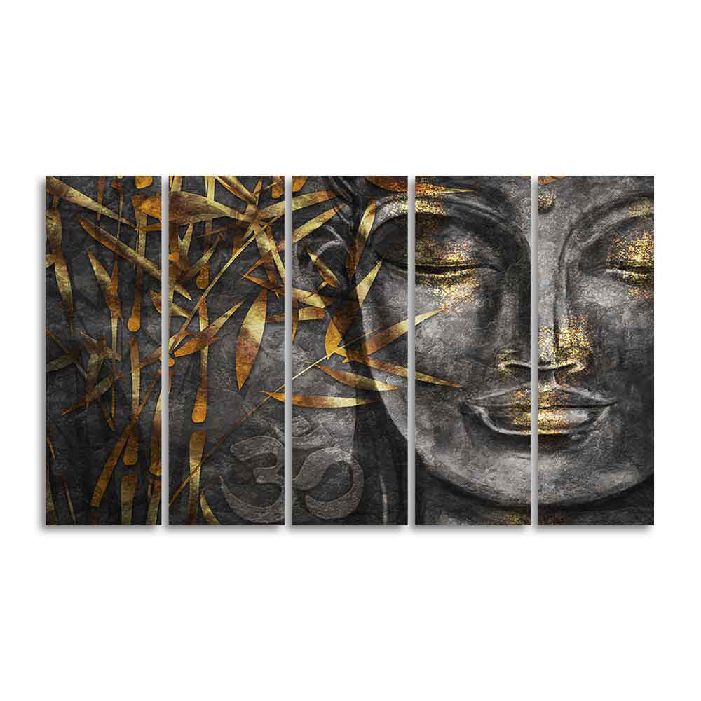 Gautam Buddha Sculpture Wall Painting Set of Five