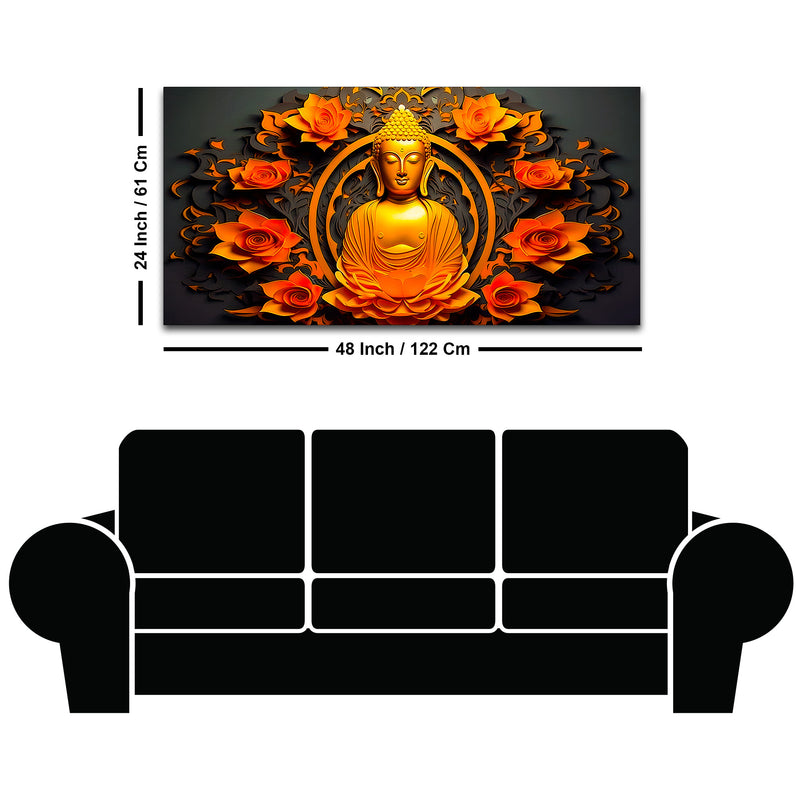 Gautam Buddha Wall Painting for Office & Home Décor