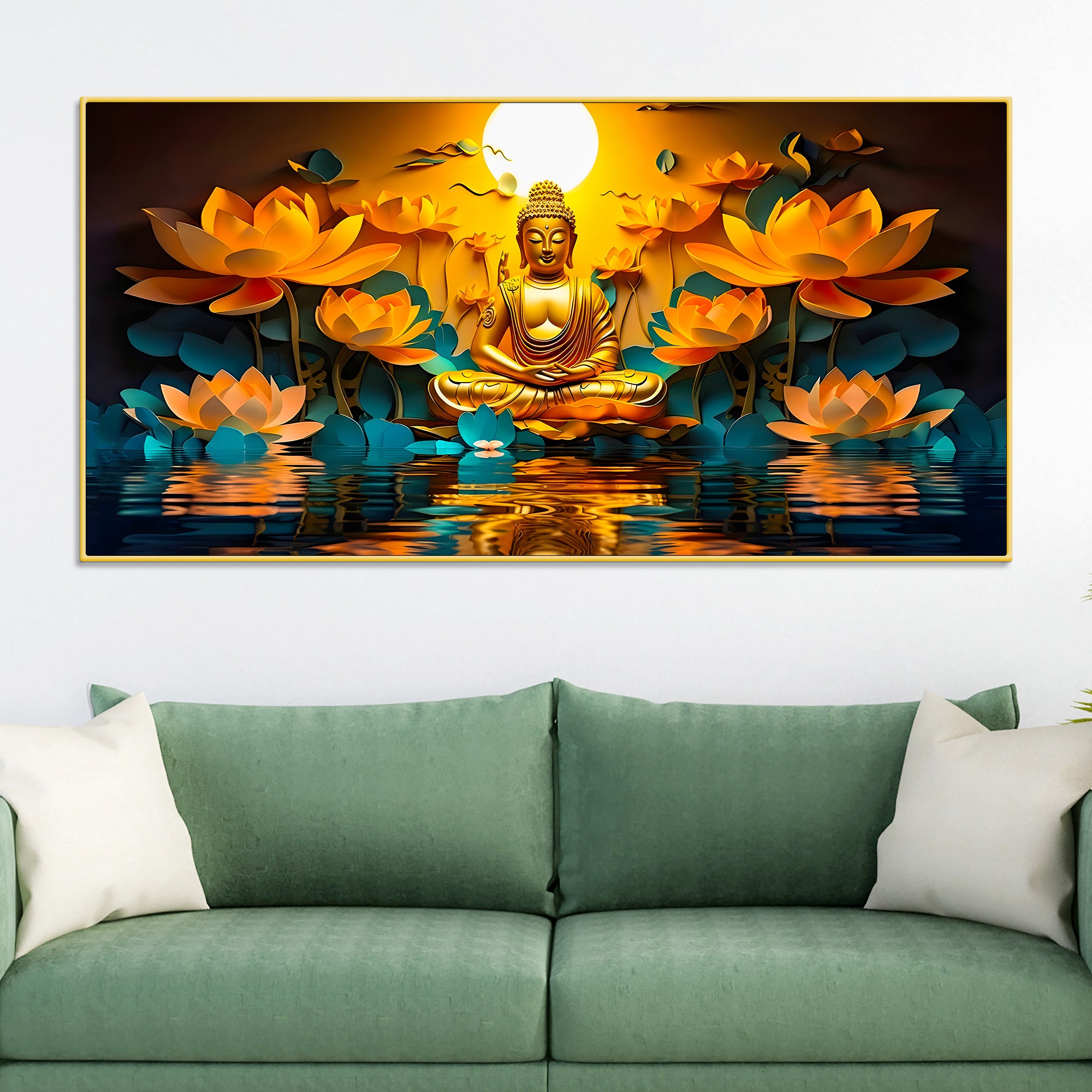 gautam-buddha-wall-painting-for-positive-interior-atmosphere