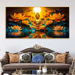 Gautam Buddha Wall Painting for Positive Interior Atmosphere