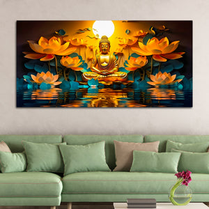 Gautam Buddha Wall Painting for Positive Interior Atmosphere