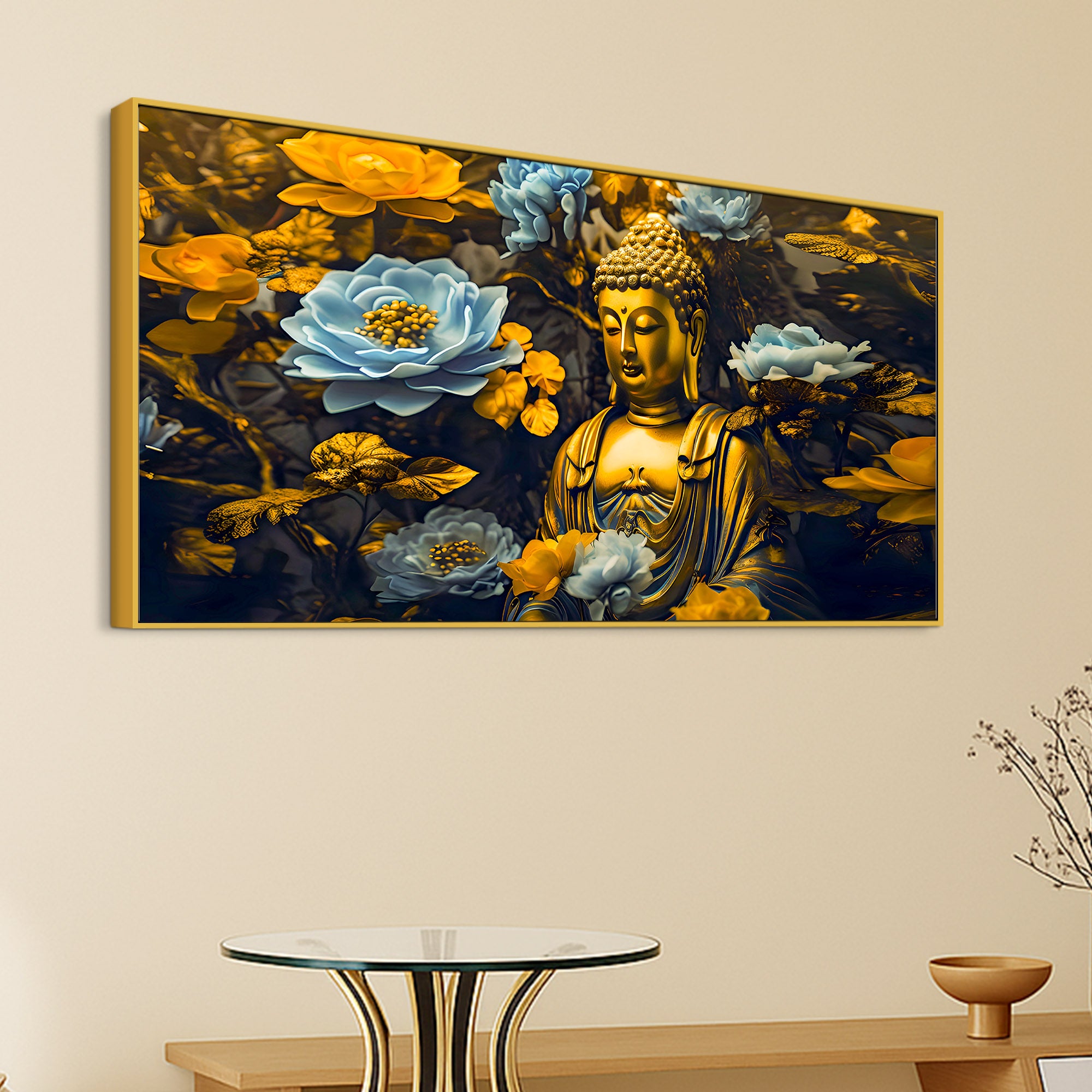 Gautam Buddha Wall Painting for Premium Living Room Décor
